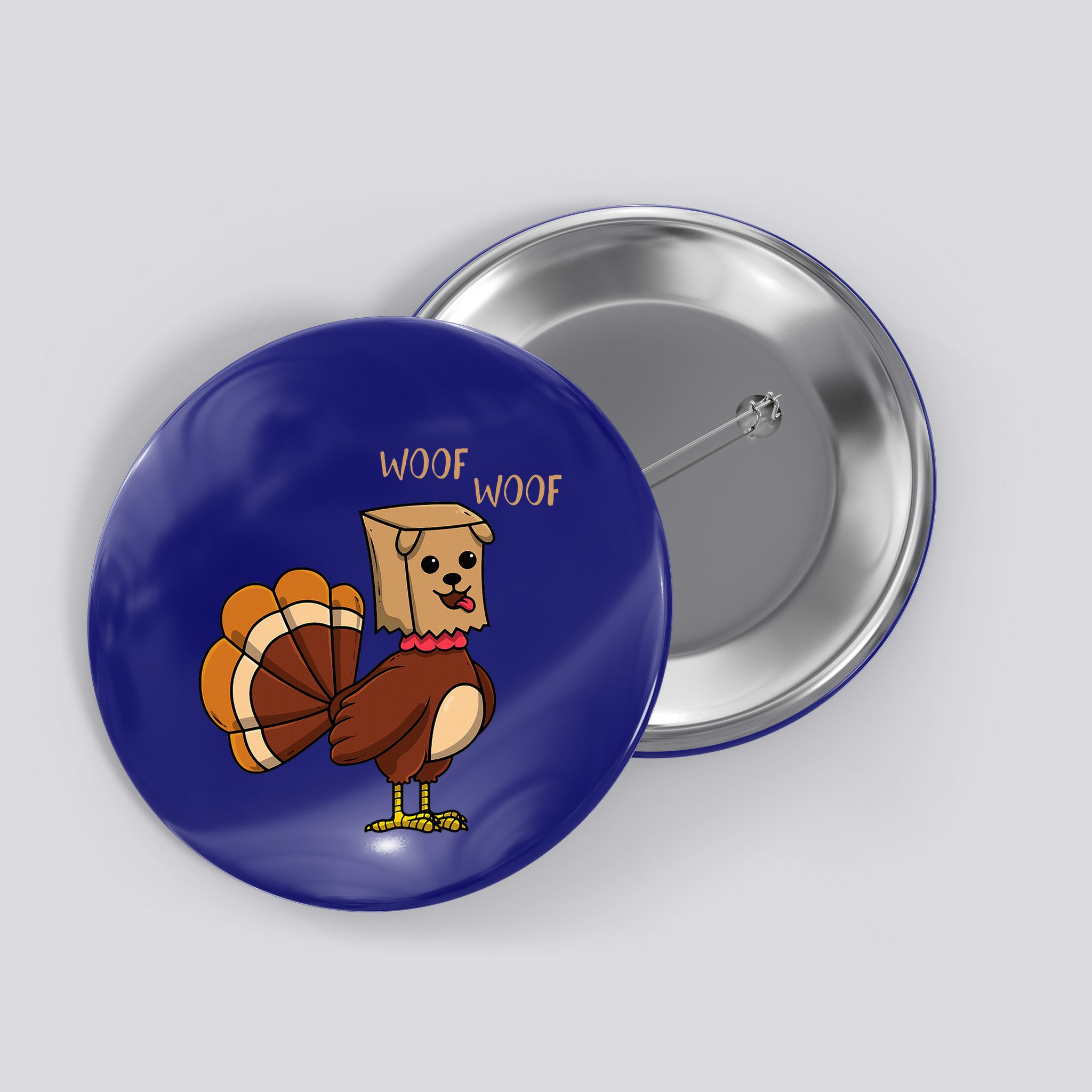Funny Thanksgiving Turkey Dog Button