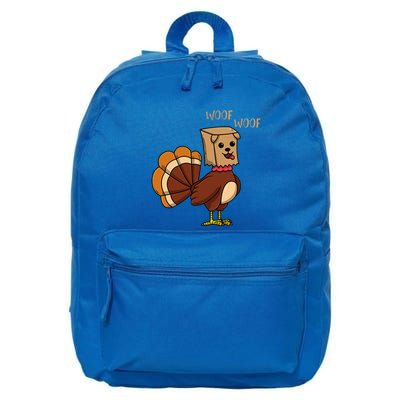 Funny Thanksgiving Turkey Dog 16 in Basic Backpack