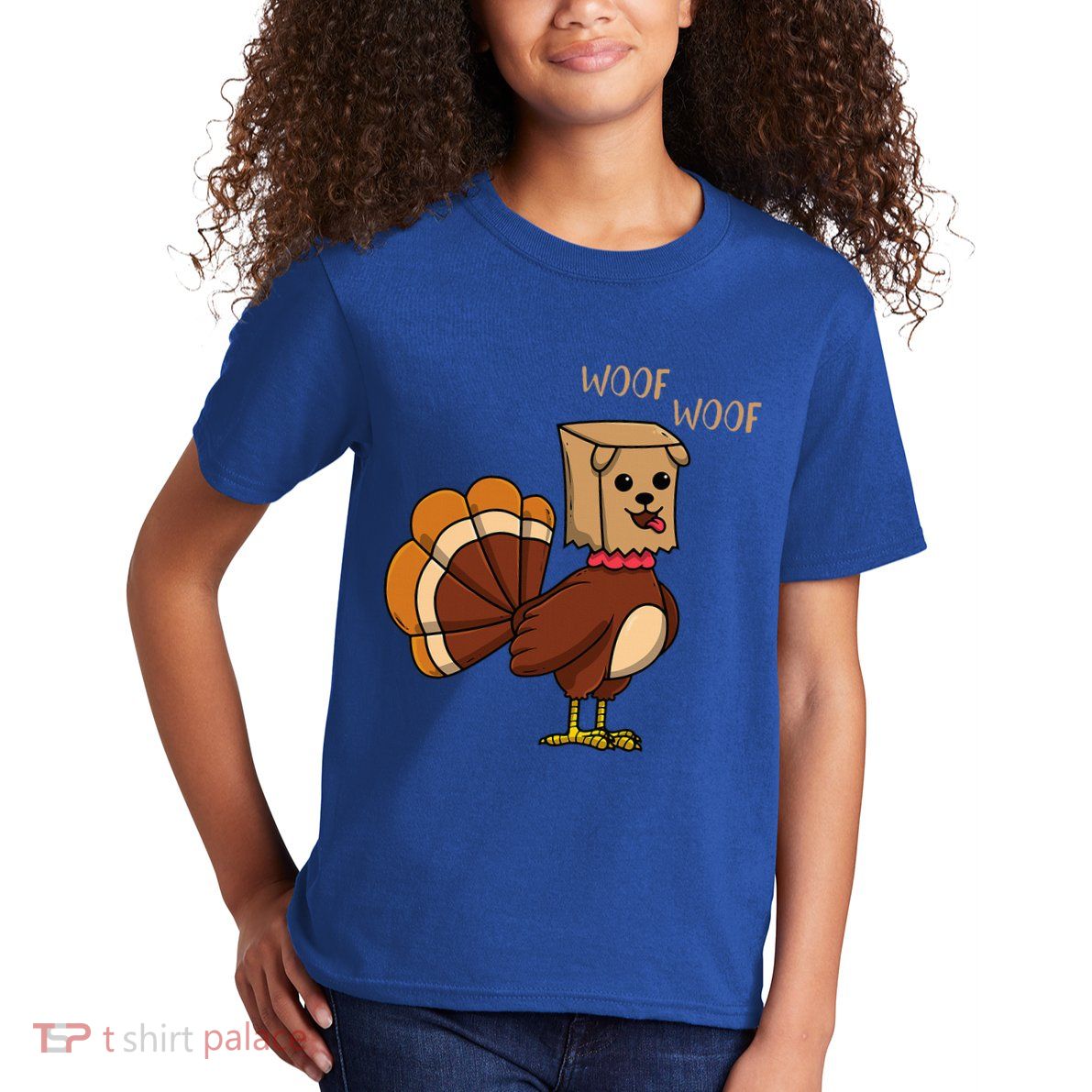 Funny Thanksgiving Turkey Dog Kids T-Shirt