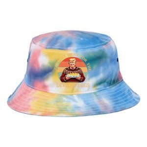 Funny Trump Thanksgiving IM Just Here For The Deviled Eggs Tie Dye Newport Bucket Hat