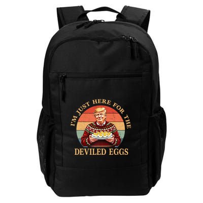 Funny Trump Thanksgiving IM Just Here For The Deviled Eggs Daily Commute Backpack