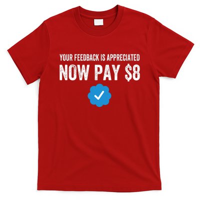 Funny Tee Tweet Your Feedback Is Appreciated Now Pay $8 T-Shirt