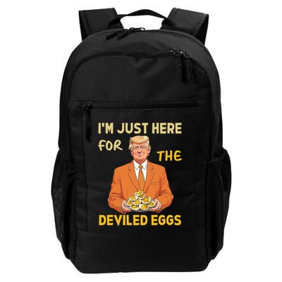 Funny Trump Thanksgiving IM Just Here For The Deviled Eggs Daily Commute Backpack