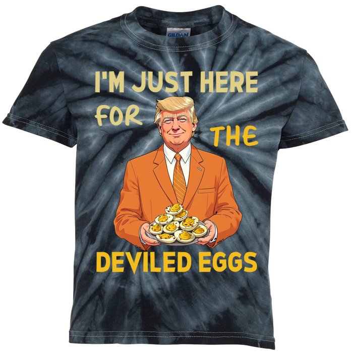 Funny Trump Thanksgiving IM Just Here For The Deviled Eggs Kids Tie-Dye T-Shirt