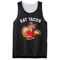 Funny Thanksgiving Turkey Eat Tacos Mexican Thanksgiving Fun Mesh Reversible Basketball Jersey Tank