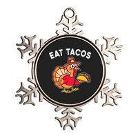 Funny Thanksgiving Turkey Eat Tacos Mexican Thanksgiving Fun Metallic Star Ornament