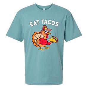 Funny Thanksgiving Turkey Eat Tacos Mexican Thanksgiving Fun Sueded Cloud Jersey T-Shirt