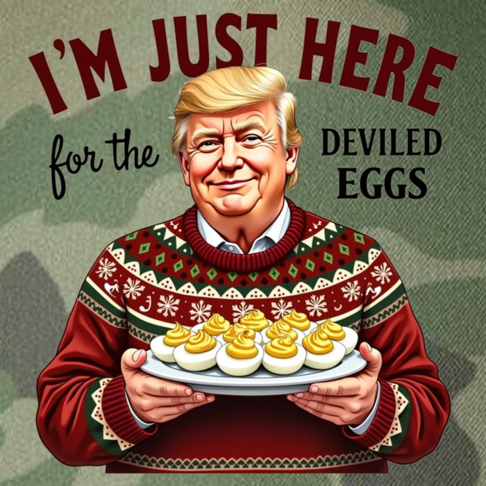 Funny Trump Thanksgiving IM Just Here For The Deviled Eggs Legacy Tie Dye Trucker Hat