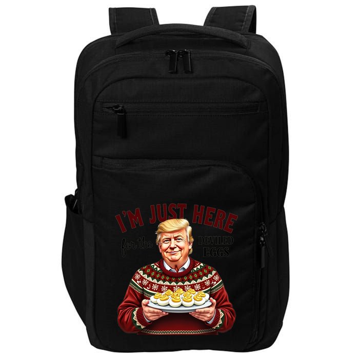 Funny Trump Thanksgiving IM Just Here For The Deviled Eggs Impact Tech Backpack
