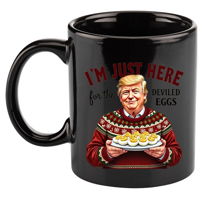 Funny Trump Thanksgiving IM Just Here For The Deviled Eggs 11oz C Handle Ceramic Mug