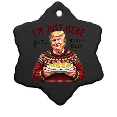 Funny Trump Thanksgiving IM Just Here For The Deviled Eggs Ceramic Star Ornament