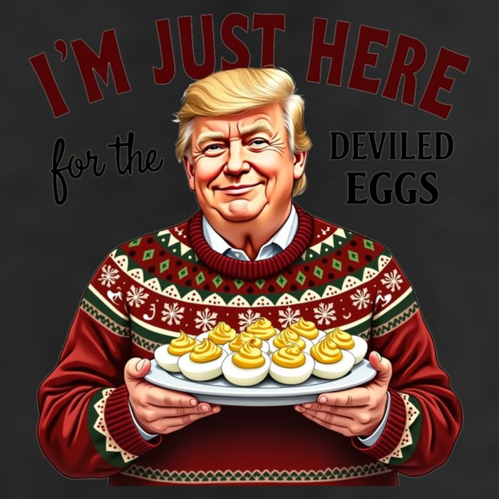 Funny Trump Thanksgiving IM Just Here For The Deviled Eggs Trucker Hat