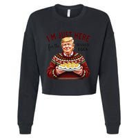 Funny Trump Thanksgiving IM Just Here For The Deviled Eggs Cropped Pullover Crew