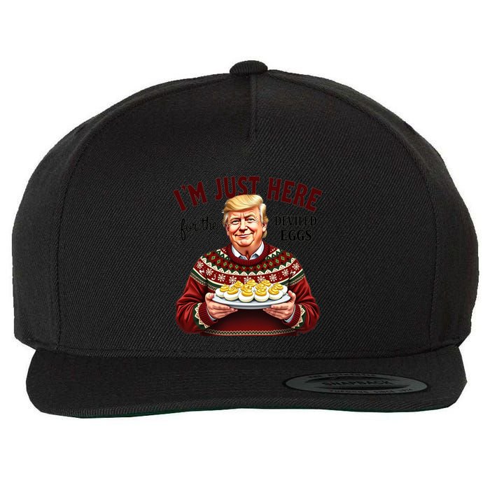 Funny Trump Thanksgiving IM Just Here For The Deviled Eggs Wool Snapback Cap