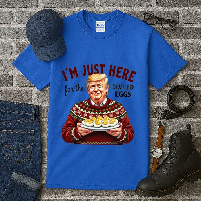 Funny Trump Thanksgiving IM Just Here For The Deviled Eggs Tall T-Shirt