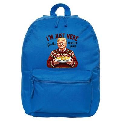 Funny Trump Thanksgiving IM Just Here For The Deviled Eggs 16 in Basic Backpack