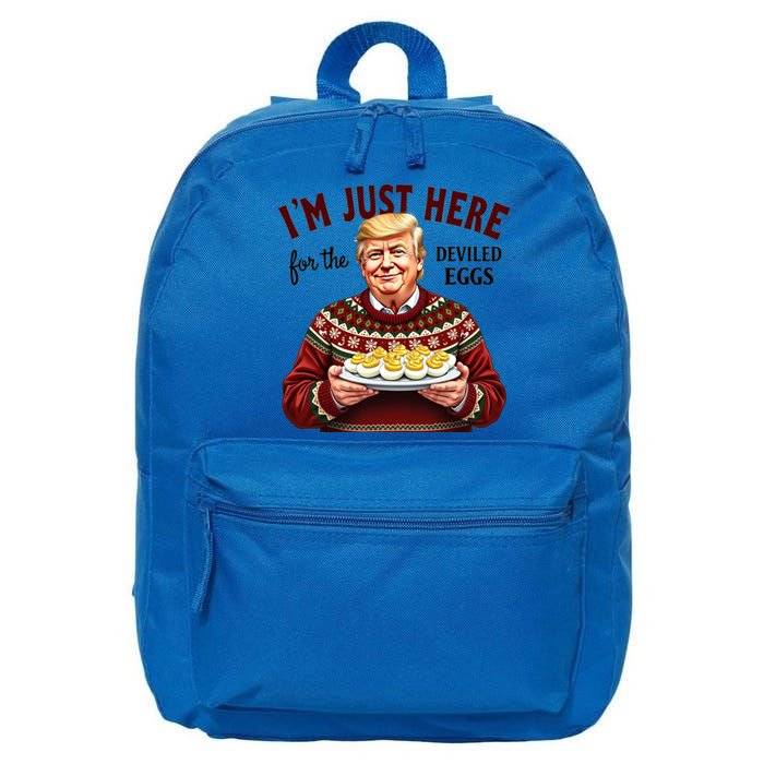 Funny Trump Thanksgiving IM Just Here For The Deviled Eggs 16 in Basic Backpack