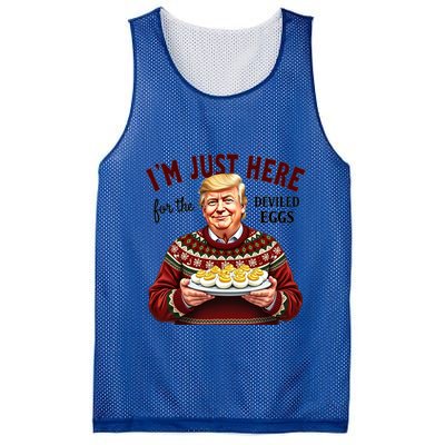 Funny Trump Thanksgiving IM Just Here For The Deviled Eggs Mesh Reversible Basketball Jersey Tank