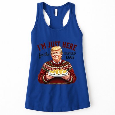 Funny Trump Thanksgiving IM Just Here For The Deviled Eggs Womens Tank Top