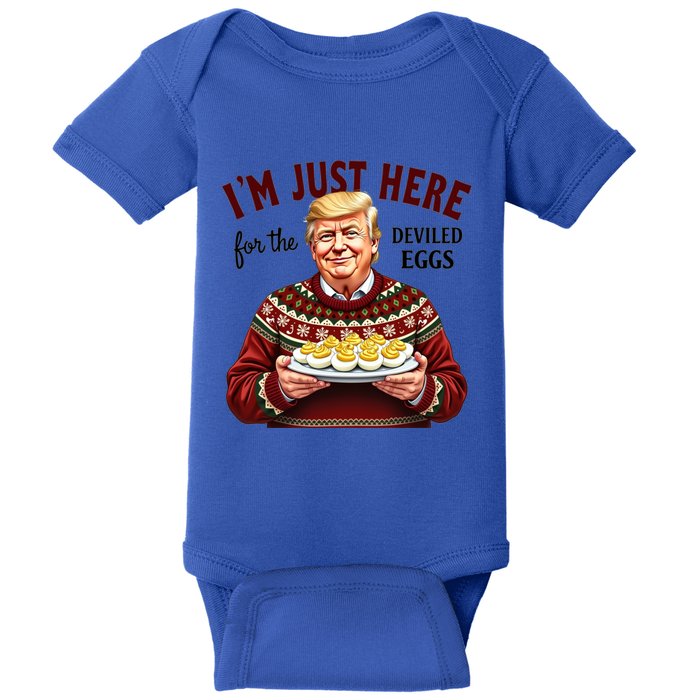 Funny Trump Thanksgiving IM Just Here For The Deviled Eggs Baby Bodysuit