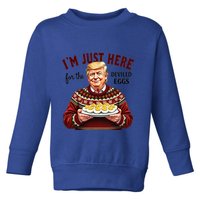 Funny Trump Thanksgiving IM Just Here For The Deviled Eggs Toddler Sweatshirt