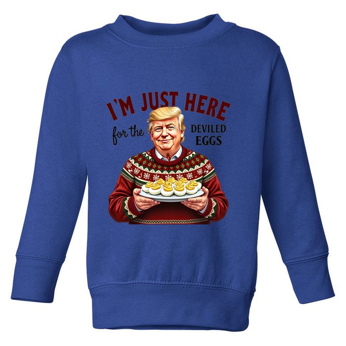Funny Trump Thanksgiving IM Just Here For The Deviled Eggs Toddler Sweatshirt