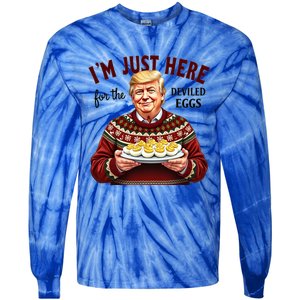 Funny Trump Thanksgiving IM Just Here For The Deviled Eggs Tie-Dye Long Sleeve Shirt