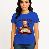 Funny Trump Thanksgiving IM Just Here For The Deviled Eggs Womens T-Shirt