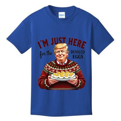 Funny Trump Thanksgiving IM Just Here For The Deviled Eggs Kids T-Shirt