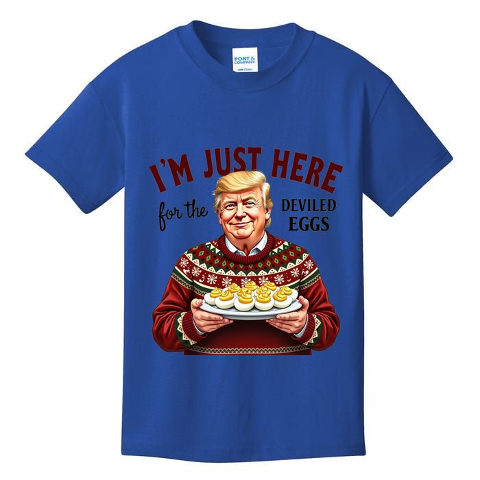 Funny Trump Thanksgiving IM Just Here For The Deviled Eggs Kids T-Shirt