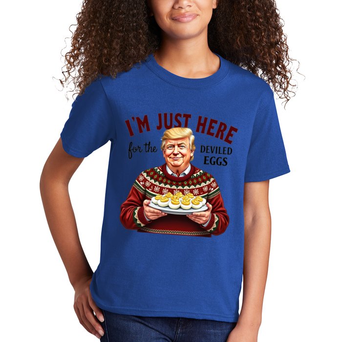 Funny Trump Thanksgiving IM Just Here For The Deviled Eggs Kids T-Shirt
