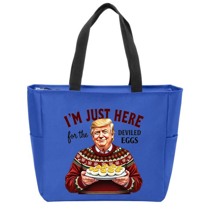 Funny Trump Thanksgiving IM Just Here For The Deviled Eggs Zip Tote Bag
