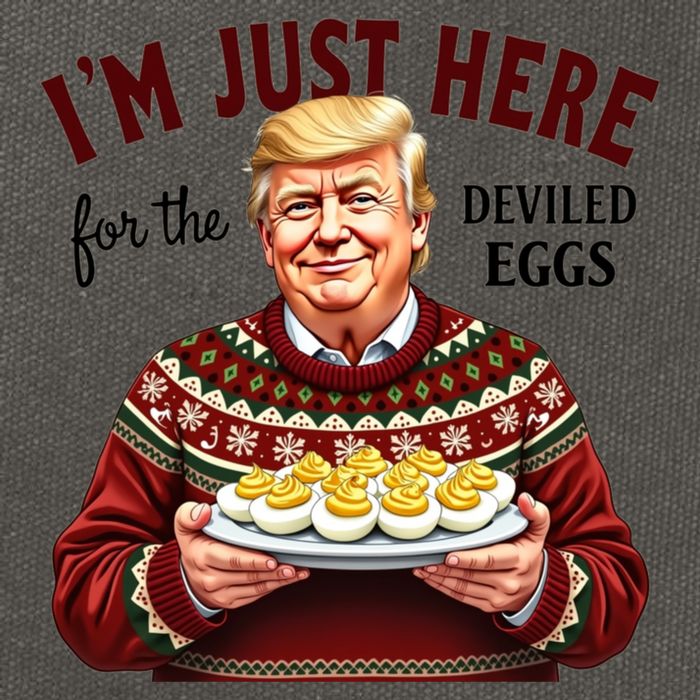 Funny Trump Thanksgiving IM Just Here For The Deviled Eggs Cotton Canvas Backpack