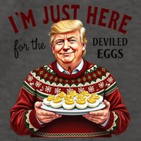 Funny Trump Thanksgiving IM Just Here For The Deviled Eggs Vector Backpack