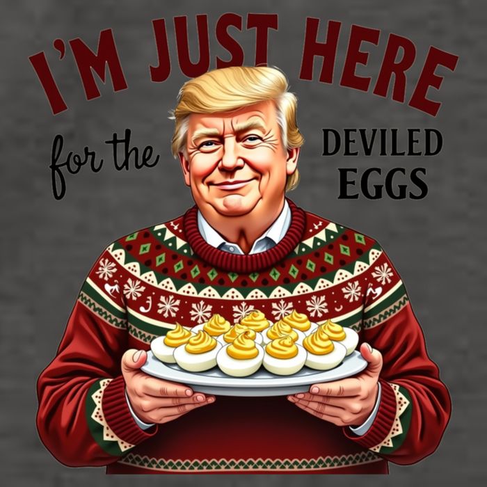Funny Trump Thanksgiving IM Just Here For The Deviled Eggs Vector Backpack