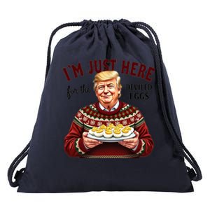 Funny Trump Thanksgiving IM Just Here For The Deviled Eggs Drawstring Bag