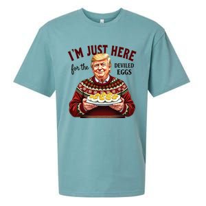 Funny Trump Thanksgiving IM Just Here For The Deviled Eggs Sueded Cloud Jersey T-Shirt