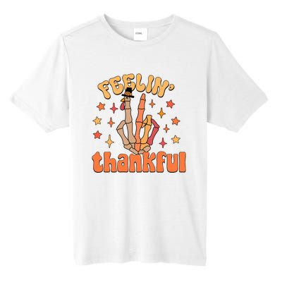 Feelin Thankful Turkey Skeleton Hand Thanksgiving Tall Fusion ChromaSoft Performance T-Shirt