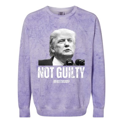 Free Trump. Trump Not Guilty, Pro Trump Supporter Colorblast Crewneck Sweatshirt