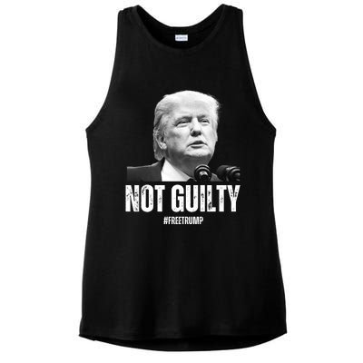 Free Trump. Trump Not Guilty, Pro Trump Supporter Ladies PosiCharge Tri-Blend Wicking Tank