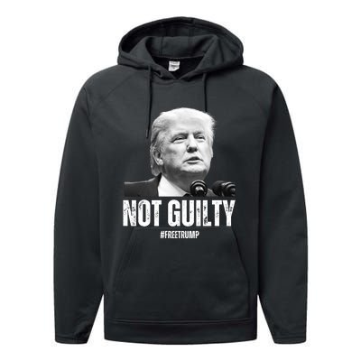 Free Trump. Trump Not Guilty, Pro Trump Supporter Performance Fleece Hoodie