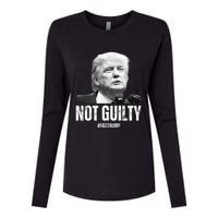 Free Trump. Trump Not Guilty, Pro Trump Supporter Womens Cotton Relaxed Long Sleeve T-Shirt