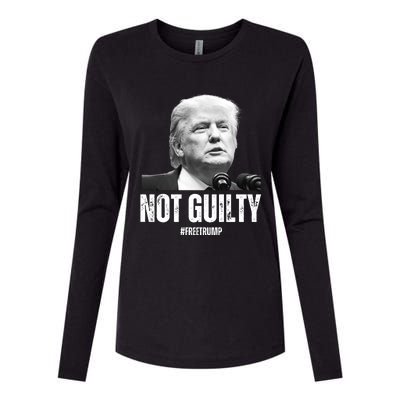 Free Trump. Trump Not Guilty, Pro Trump Supporter Womens Cotton Relaxed Long Sleeve T-Shirt