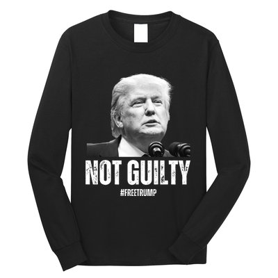 Free Trump. Trump Not Guilty, Pro Trump Supporter Long Sleeve Shirt