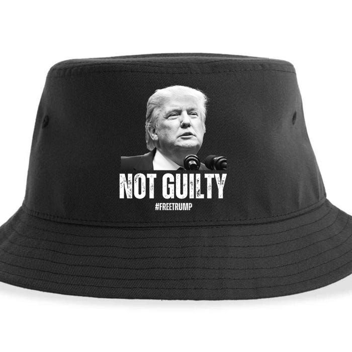 Free Trump. Trump Not Guilty, Pro Trump Supporter Sustainable Bucket Hat