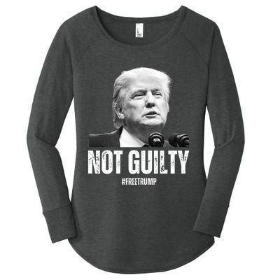 Free Trump. Trump Not Guilty, Pro Trump Supporter Women's Perfect Tri Tunic Long Sleeve Shirt