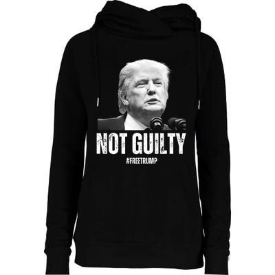 Free Trump. Trump Not Guilty, Pro Trump Supporter Womens Funnel Neck Pullover Hood