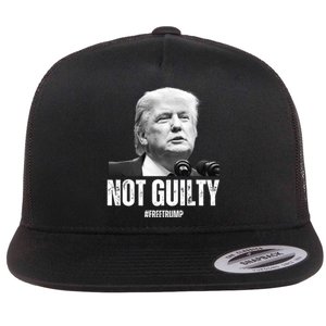 Free Trump. Trump Not Guilty, Pro Trump Supporter Flat Bill Trucker Hat