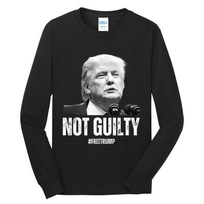 Free Trump. Trump Not Guilty, Pro Trump Supporter Tall Long Sleeve T-Shirt