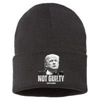 Free Trump. Trump Not Guilty, Pro Trump Supporter Sustainable Knit Beanie